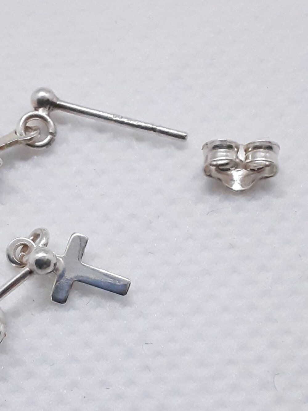 Host Pick!!  NEW Infant sterling silver cross post earrings - Picture 5 of 7